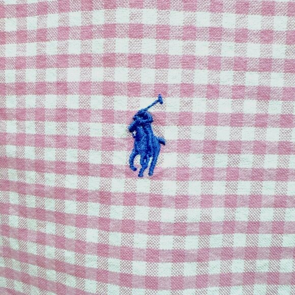 Ralph Lauren Classic Fit Shirt Mens 4XB Pink Gingham Check Logo Pony Preppy - Picture 4 of 5